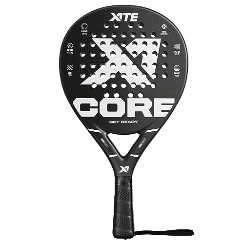 X1TE Padel Racket Core Schwarz - Leichter 360 Gramm Padelschläger,...