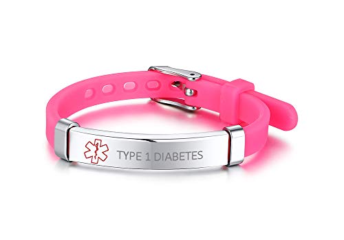 XUANPAI TYPE 1 DIABETES Silikonkautschuk Edelstahl Armband Armband ...