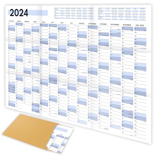 XXL Wandkalender 2024 groß (90x60cm) - Jahresplaner 2024 quer als ...