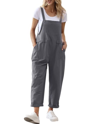 YESNO Damen Latzhose Sommer Oversize Trägerhose Beiläufig Loose B...