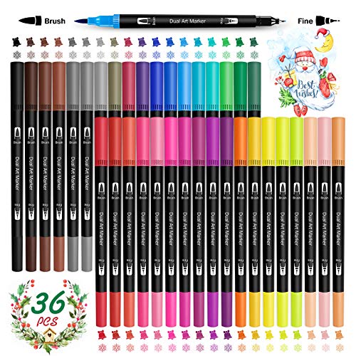 Youley 36 Farben Filzstifte Dual Brush Pens mit Filzspitzen & Finel...