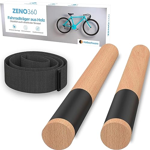Zeno360 Fahrrad Wandhalterung Holz - Robuste Fahrradhalterung für ...